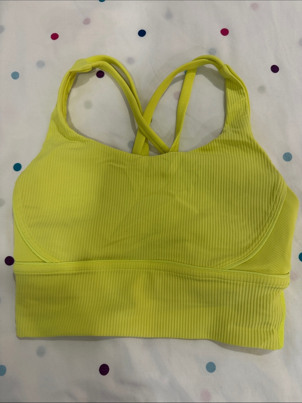 Lululemon Women's Ribbed Sports Bra - Neon Yellow XS